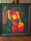 AEGIS ART Collection : RIDEAU VERT ABSTRACT NUDE by Patricia Brintle (original acrylic painting... signed)
