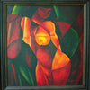 AEGIS ART Collection : RIDEAU VERT ABSTRACT NUDE by Patricia Brintle (original acrylic painting... signed)
